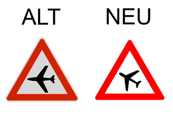Verkehrsschild Flugbetrieb