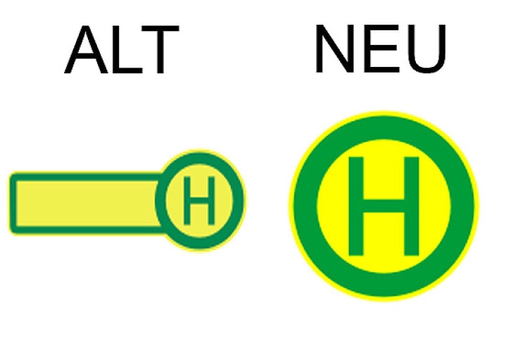 Verkehrsschild HaltestellenStraßenbahnen oder Linienbusse