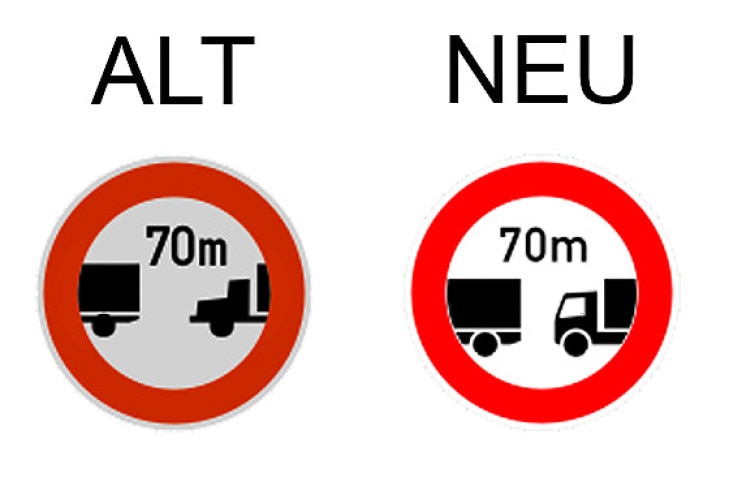 Verkehrsschild Verbot des Fahrens ohne einen Mindestabstand