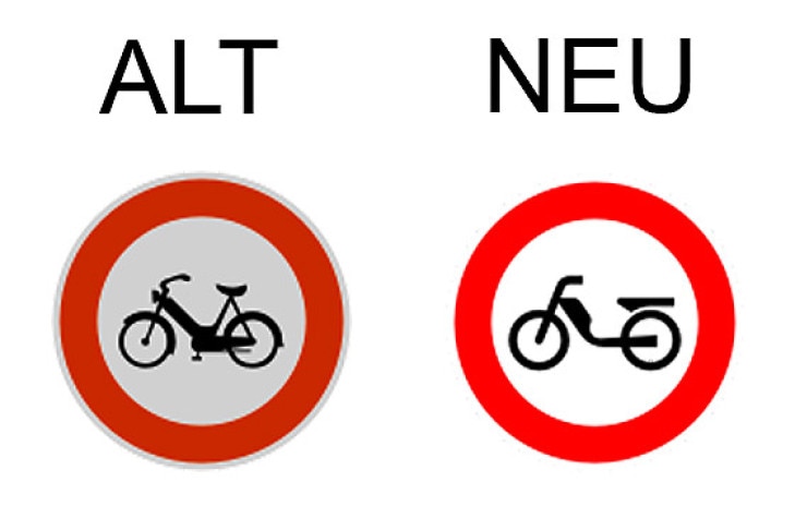 Verkehrsschild Verbot für Mofas