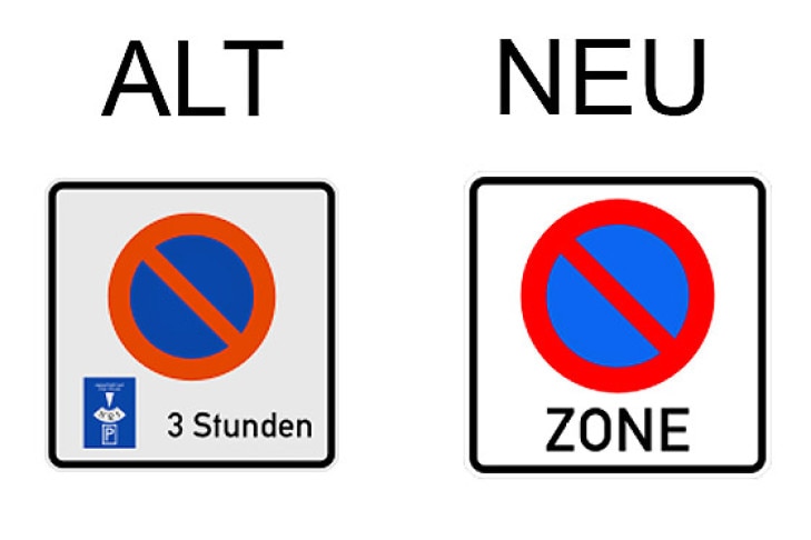 Verkehrsschild eingeschränktes Halteverbot für eine Zone