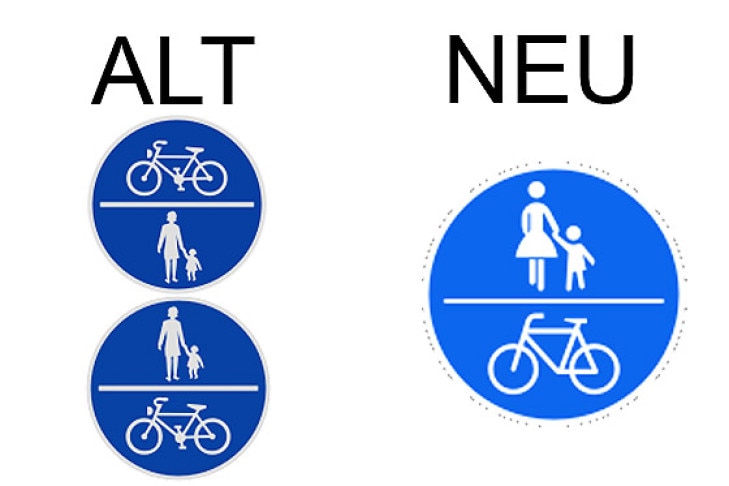 Verkehrsschild gemeinsamer Fuß- und Radweg
