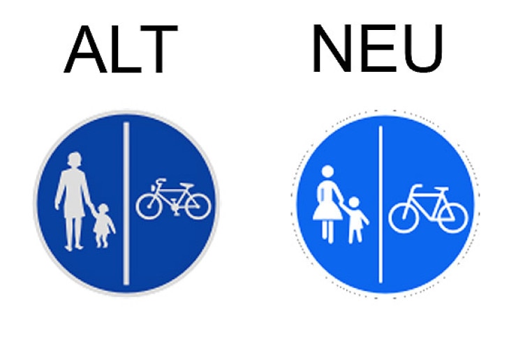 Verkehrsschild getrennter Rad- und Fußweg