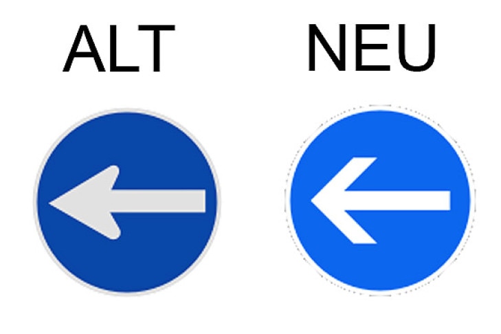 Verkehrsschild vorgeschriebene Fahrtrichtung - hier links