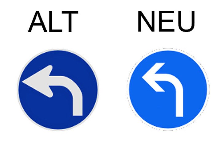 Verkehrsschild vorgeschriebene Fahrtrichtung - links