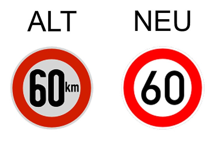 Verkehrsschild zulässige Höchstgeschwindigkeit 60 km/h