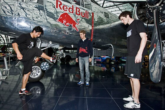 Sebastian Vettel mit Faruk Onmaz und Anders Solum