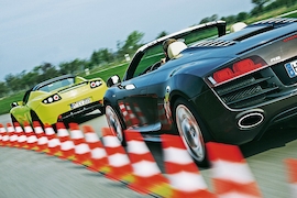 Tesla Roadster Audi R8 Spyder