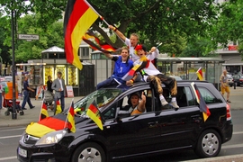 WM-Jubel im Auto