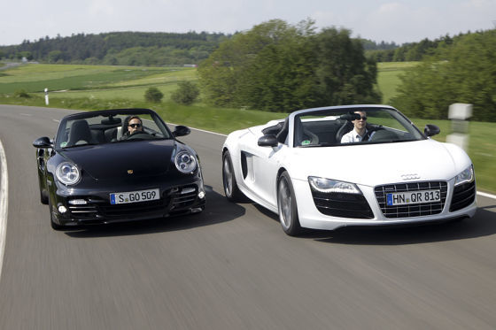 Porsche 911 Turbo S Cabrio Audi R8 V10 Spyder