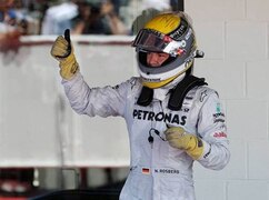 Nico Rosberg jubelt über seinen dritten Rang in Silverstone