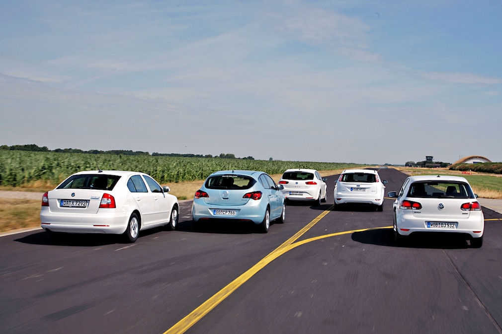 Opel Astra 1.3 CDTI EcoFlex, Seat Leon 1.6 TDI Ecomotive, Skoda Octavia 1.6 TDI Greenline, Ford Focus 1.6 TDCi Econetic, VW Golf 1.6 TDI BlueMotion