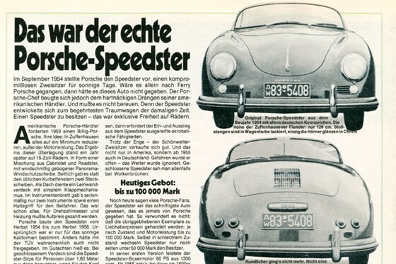 Test Titel Autobild 38/1986 Porsche 356