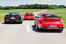 Chevrolet Corvette ZR1, Porsche GT2 RS, RUF RT 12S