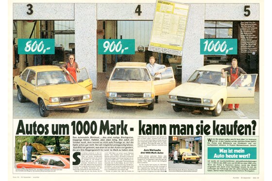 Autos um 1000 Mark