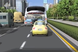 Bus auf Stelzen