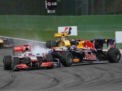 Sebastian Vettel kracht in Jenson Button: Von der Bodenwelle überrascht