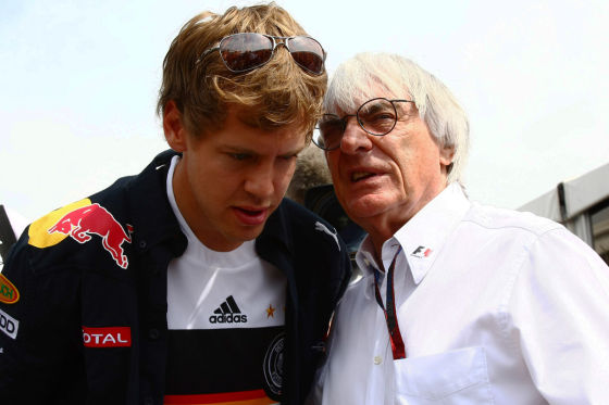 Sebastian Vettel zusammen mit Bernie Ecclestone