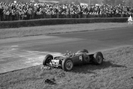Graf Berghe von Trips Ferrari nach dem tödlichen Unfall 1961