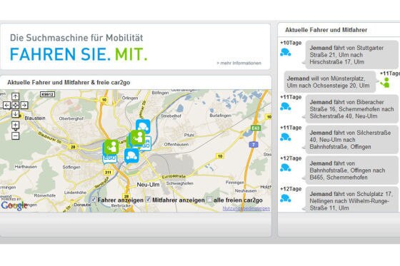 Mitfahr-Community car2gether