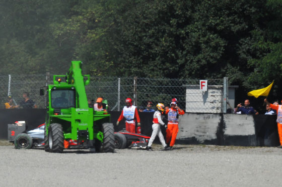 Lewis Hamilton in Monza nach seinem Unfall