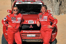 Jutta Kleinschmidt und Tina Thörner