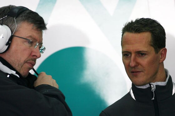 Ross Brawn mit Michael Schumacher