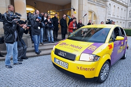 E-Auto auf Rekordfahrt