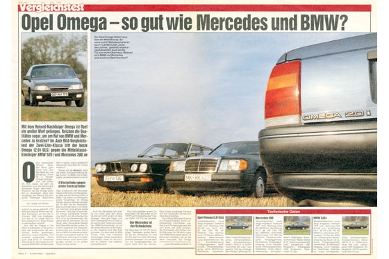 Opel Omega, BMW 520i, Mercedes 200