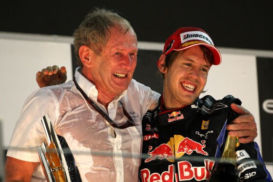 Sebastian Vettel und Dr. Helmut Marko (v.r.)