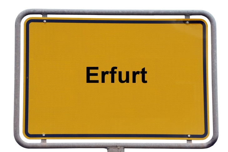Ortsschild Erfurt