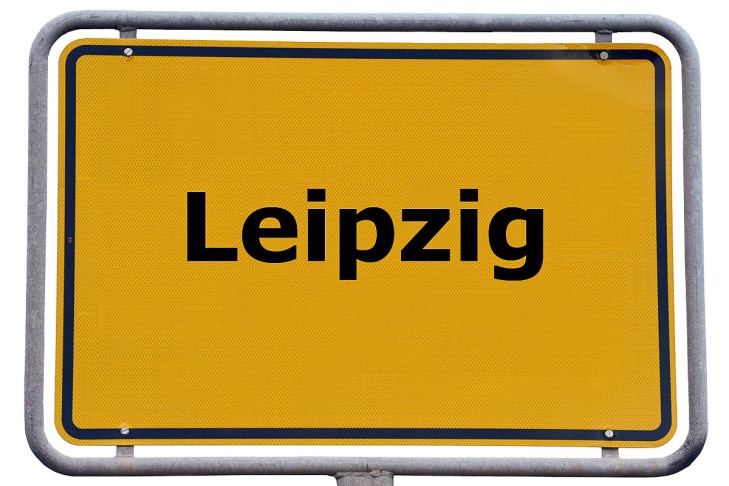 Ortsschild Leipzig