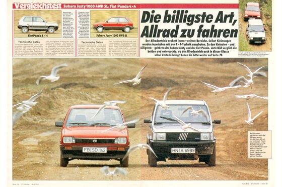 Fiat Panda 4x4 Subaru Justy 1000 4WD SL