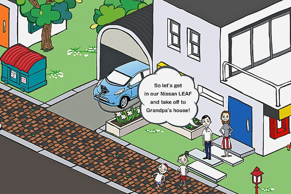 Nissan Leaf Comic-Werbung