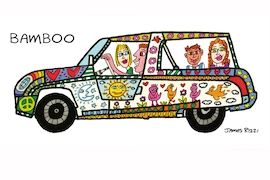 Rinspeed BamBoo, Golfcar Studie Genfer Autosalon 2011 bemalt von James Rizzi