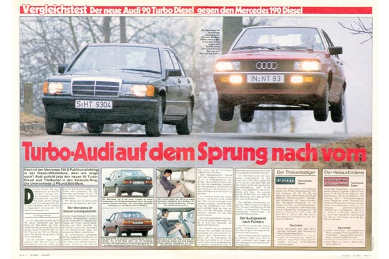 Audi 90 Turbo-Diesel Mercedes 190 D