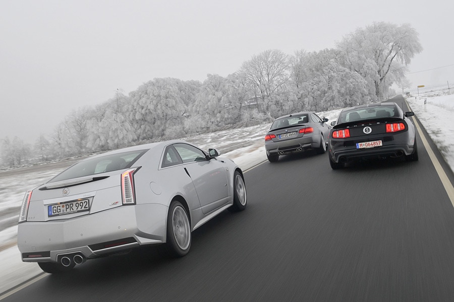 BMW M3 Coupé Cadillac CTS-V Coupé Ford Shelby GT 500 Vergleich drei sportliche Coupés