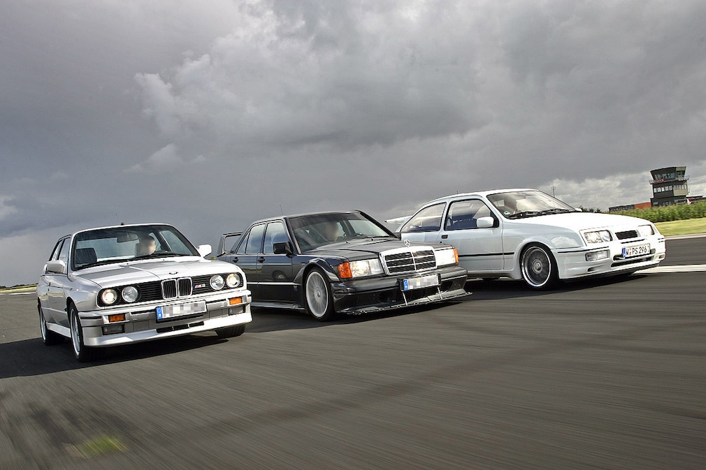 BMW M3, Ford Sierra RS Cosworth und Mercedes 190 E 2.5-16 EVO II
