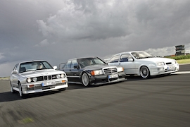BMW M3, Ford Sierra RS Cosworth und Mercedes 190 E 2.5-16 EVO II