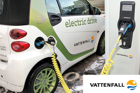 Vattenfall zahlt den Strom für die 24 E-Smart