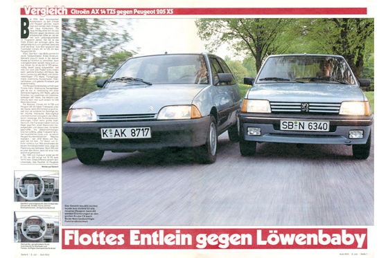 Citroën AX gegen Peugeot 205