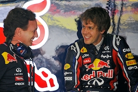 Sebastian Vettel (rechts), Christian Horner