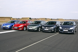 Renault Mégane dCi 160 Mazda3 2.2 MZR-CD Opel Astra 2.0 CDTI VW Golf GTD Ford Focus 2.0 TDCi