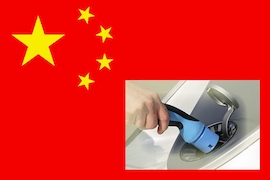 China-Flagge mit Ladestecker
