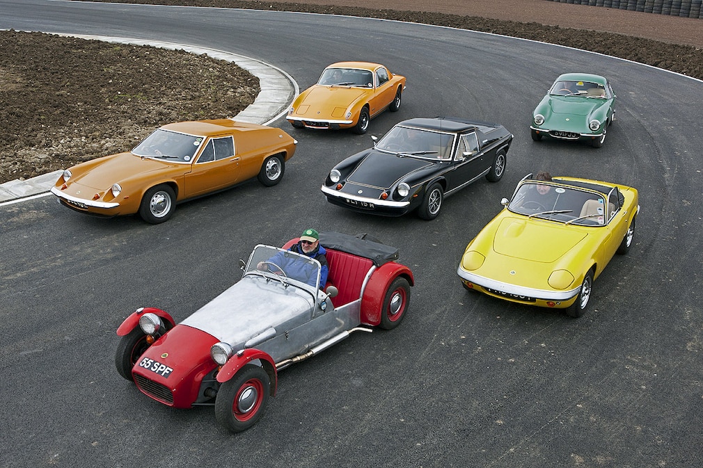 Lotus Seven S2(1960) Lotus Europa S2 (1968) Lotus Elan +2 S130 (1971) Lotus Europa Special (1972) Lotus Elite (1960) Lotus Elan S4 (1968)