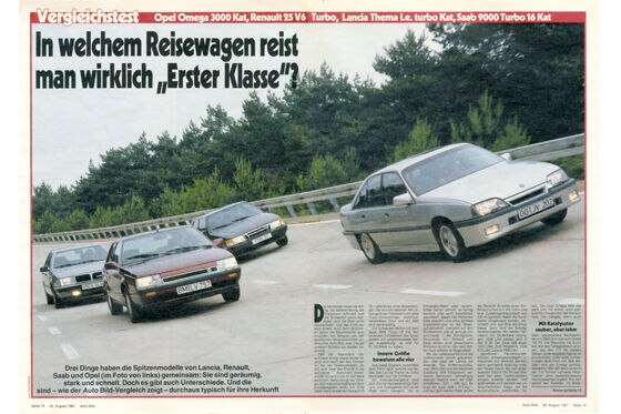 Opel Omega 3000 KAT Renault 25 V6 Turbo Lancia Thema i.e. turbo kat Saab 9000 Turbo 16 Kat Opel Omega 3000 KAT Renault 25 V6 Turbo Lancia Thema i.e. turbo kat Saab 9000 Turbo 16 Kat