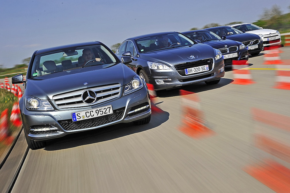Mercedes C250 CDI Peugeot 508 HDI 205 BMW 325d Volvo S60 D5 Citroen C5 HDI 200