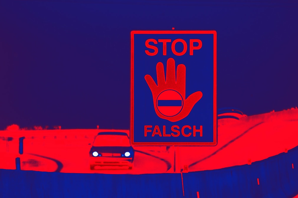 Warnschild Geisterfahrer