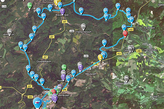 interaktive Nürburgring-Map von Falken