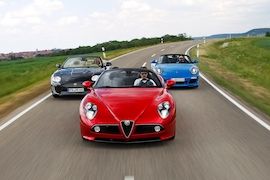 Alfa 8C Spider Jaguar XKR Cabriolet Porsche Speedster.